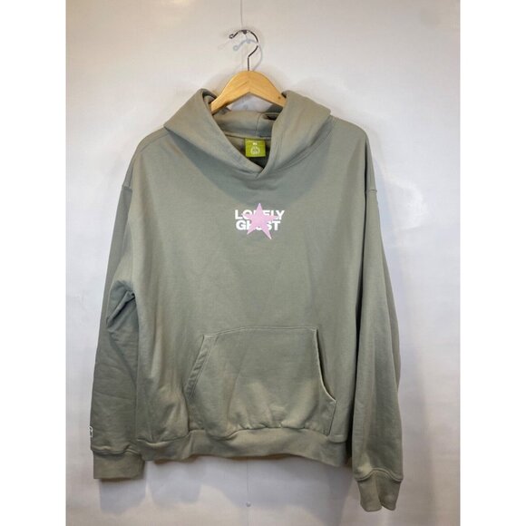 Lonely Ghost XL Forest Green Light Pink Lone Star Pullover Hoodie Sweatshirt - Picture 1 of 6